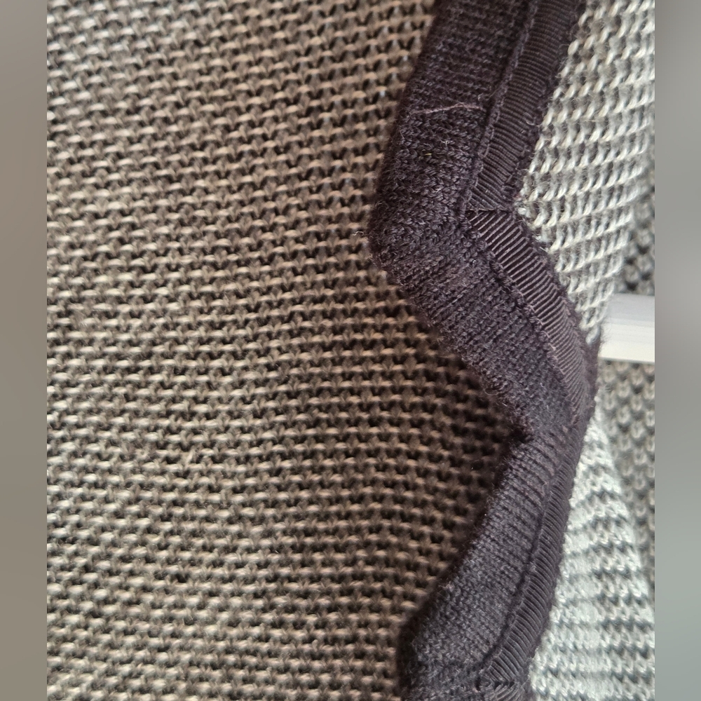 Banana Republic Merino Wool Sweater Blazer M Grey Black Trim Academia Preppy - Picture 7 of 10